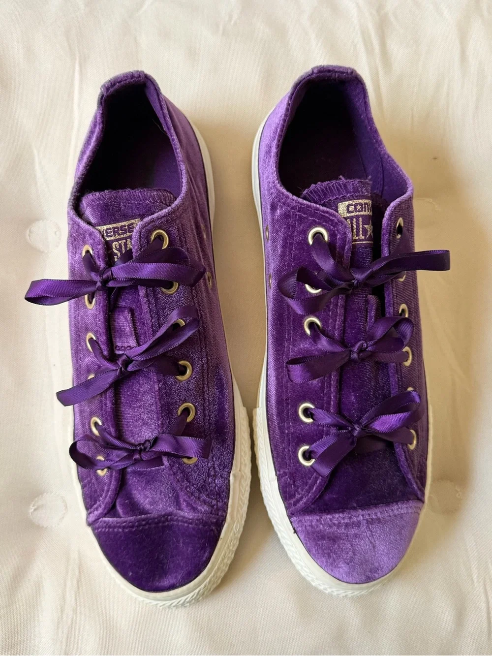 Converse Chuck Taylor All Star Purple Velvet Sneakers Big Kids 5 / Women’s 7–8